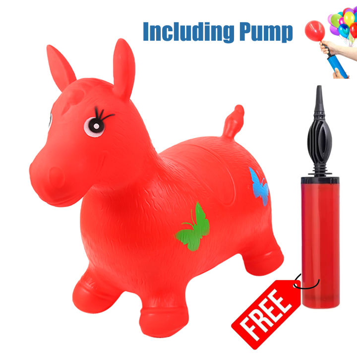 Horse Hopper with Pump – Inflatable Ride-On Bouncy Animal Toy for Kids