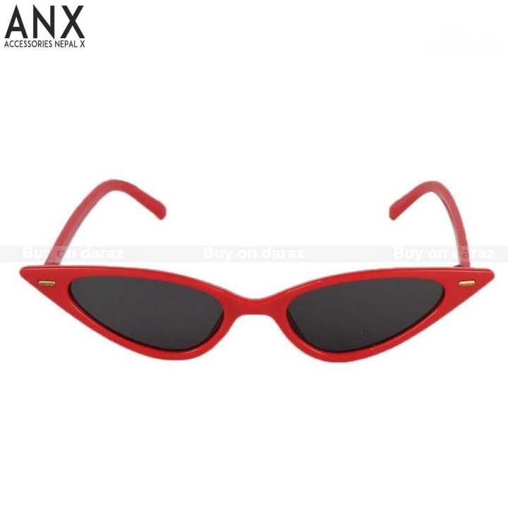 ANX Red Cat Eye Full Rim Sunglasses For Women