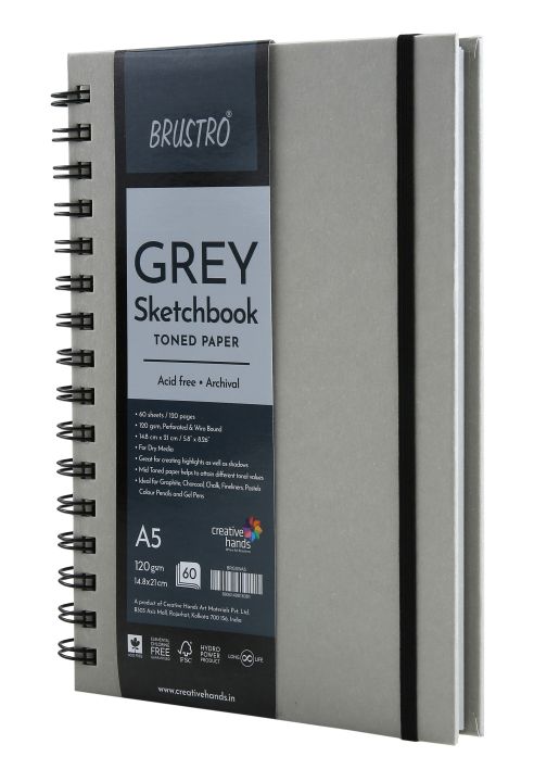 Brustro%20Grey%20Sketchbook,%20Wiro%20Bound,%20Size%20A5%20120%20GSM%20(60%20Sheets)%20120%20Pages%20-%20Image%202