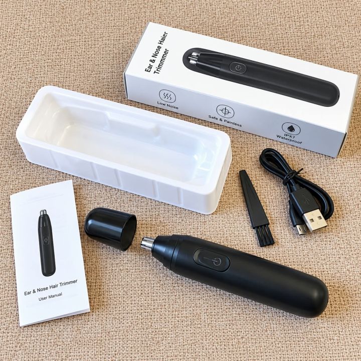 Nose%20Hair%20Trimmer,%20Professional%20Painless%20Nose%20and%20Ear%20Hair%20Trimmer%20with%20Waterproof%20Double-Edge%20Blade,%20USB%20Rechargeable%20Nose%20Hair%20Trimmer%20with,%20for%20Men%20and%20Women%20(Black)%20-%20Image%202