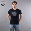 JUJU Wears Black Colour Naag Pass Printed Cotton Tshirt For Unisex. 