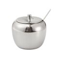 Durable Sugar Bowl Creative Stainless Steel with Spoon Condiment Pot with Lid Spice Container Home. 