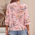 3/4 Length Sleeve Womens Tops Pink XXL. 