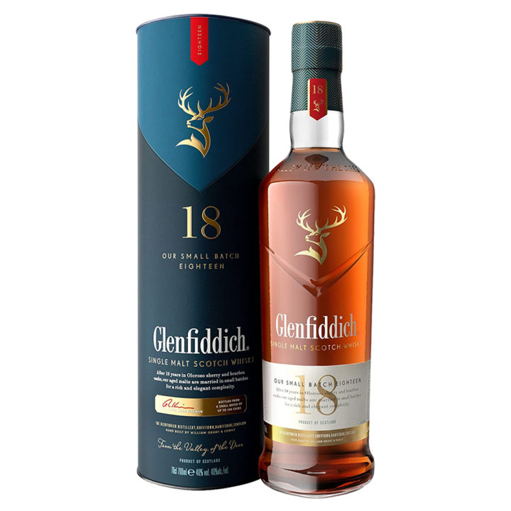 Glenfiddich 18 Year Old Single Malt Scotch Whisky - 700 ml -By Cheers Online