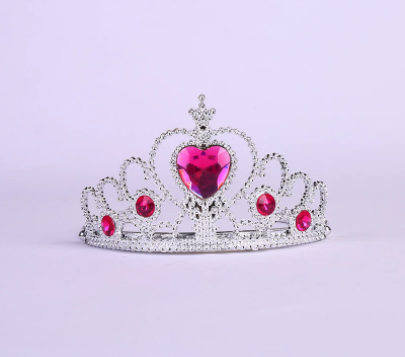 Children%20Pink%20Jeweled%20Plastic%20Hairband%20Style%20Princess%20Tiara%20Crown%20-%20Image%203