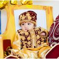 Maroon Baby boy Rice Feeding Pasni Dress with Boutique Embroided. 