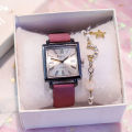 【Best Sellers】Brand Square Belt Watch Women, Elegant Dial for Middle and High School Students, Casual Waterproof Personality Fashion [Top-notch quality]. 