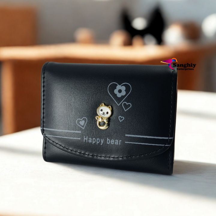 Lucky%20Cat%203%20Fold%20Slim%20Slime%20Simple%20Card%20Holder%20Wallet%20for%20Women/Easy%20Fit/Women%20Wallet/Slim/Cute%20Cat%20Wallet%20-%20Image%203