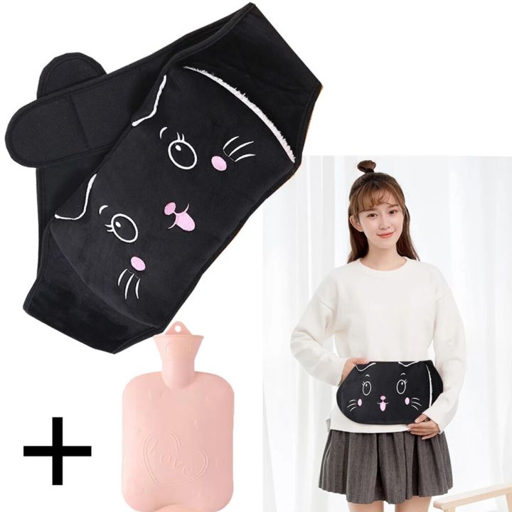 First aid kit wrap belt winter relief, plush hot water bottle 1000ml set 1 hot bag with waist sleeve for pain warm waist bag abdomen