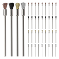 40 Pieces Extended Wire Brush Kit for Cleaning, Steel Wire Cleaning End Brushes Kit Rust Pen 3mm Mandrel Rust Paint Removal. 