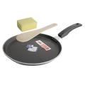 OK Black Non Stick Teflon Taper Fry Pan With Free Spatula And Scrubber - Small. 