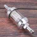 NAMUNY 2X Universal Chrome Glass Fuel Petrol crude oil engine Inline Filter 5/16 inch 8mm Silver for Motorcycles. 