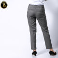 Boss Lady Dark Grey Cotton Front Button Formal Pant For Women. 