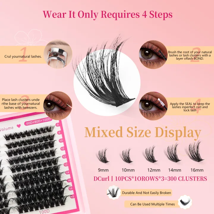 Cosmetic%20Eyelash%20Volume%20Lashes%20Single%20Root%20300%20ANLINNET%20PIECES%20EYELASH%20TUFTS%20EYELASH%20KIT%20FLUFFY%20HYBRID%20TRAY%20FAUX%20MINK%20EXTENSION%20-%20Image%203