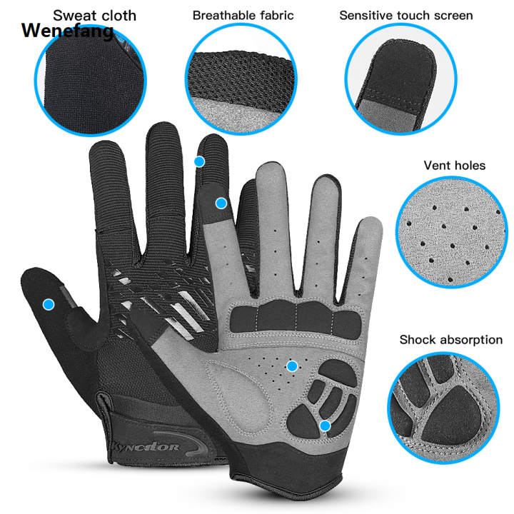 Wenefang 2023 Mountain Bike Touch Screen Cycling Gloves Breathable Shock Absorption Sports Fitness Spring Summer Riding Gloves
