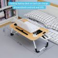 Lap Desk Bed Tray Table, Foldable Bed Desk For Laptop, Stand Bed Table With Usb Charging Port/cord Organizer/storage Drawer/reading Stand/cup Holder, Laptop Desk For Bed Couch, Eating/working/writing. 