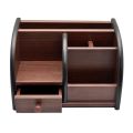 Cubic 8001 Wooden Pen Stand (Brown) | Wooden Multipurpose Pen Holder Office Desk Accessory | Wooden Pen Stand. 