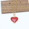 Yuanyan Red Color Heart Pendant Chain Necklace For Women Punk Minimalist Tiny Clavicle Collar Jewelry Wholesale Hiphop Wedding Gift. 