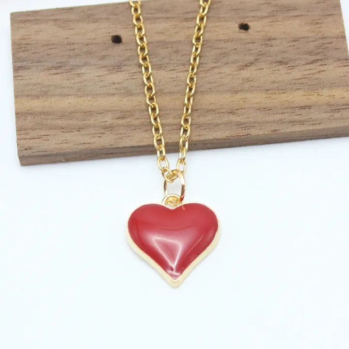 Yuanyan%20Red%20Color%20Heart%20Pendant%20Chain%20Necklace%20For%20Women%20Punk%20Minimalist%20Tiny%20Clavicle%20Collar%20Jewelry%20Wholesale%20Hiphop%20Wedding%20Gift%20-%20Image%203