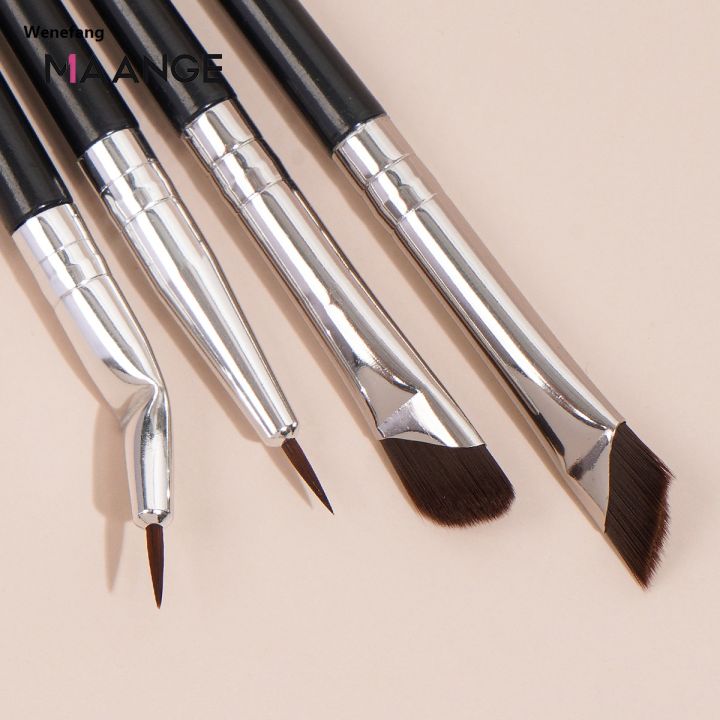 Wenefang%20MAANGE%204PCS%20Professional%20Eye%20Makeup%20Brush%20Set%20Eyeshaow%20Eyeliner%20Brushes%20Blending%20Portable%20Eyebrow%20Brush%20Cosmetic%20Makeup%20Tools%20-%20Image%204