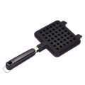 Waffle Maker Non-stick Checkered Waffle Mould Bakeware Tray With Handle for Stovetop. 