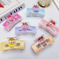 Cute rabu cloth children's hair accessories medium small square acrylic grip student beautiful girl hair grab sweet hairpin. 