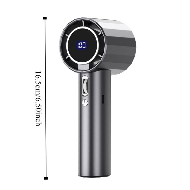 Bizzy Summer Supplies Type-C Rechargeable Mini Handheld Turbo Fan Adjustable 100-Speed Ice Sensation Hurricane Fans Fast Cooling Low Noise Outdoor Portable Fan Student