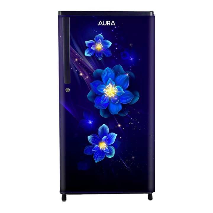 Aura Blue Colour Floral Design 195 Ltr Refrigerator (AU195DBGS)