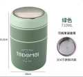 Tedemei Two Containers Portable Thermal Lunch Box Vacuum Insulated Food Container Soup Cup. 