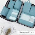 Travel Storage Bags Packing Cubes (7 pieces). 