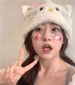 NEW Kawaii Hello Kitty Hat for Girls Ins Style Y2K Hello Kitty Hats Women Sweet Fashion Winter Plush Warm Hat Cosplay Harajuku Hats. 