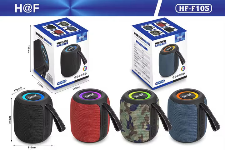 HF-F105 Portable Wireless Bluetooth Speaker – RGB Light | 10W Stereo ...