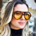 Vintage Pilot Sunglasses Women Fashion Luxury Brand Designer Tom Neughman Sun Glasses Men Classic Yellow Shades Side Cool Shield. 