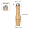 Sojhoop 6pcs Wooden File Handle Round Hole Ergonomic Handles with Metal Collar for 14inch-18inch Metal Files. 