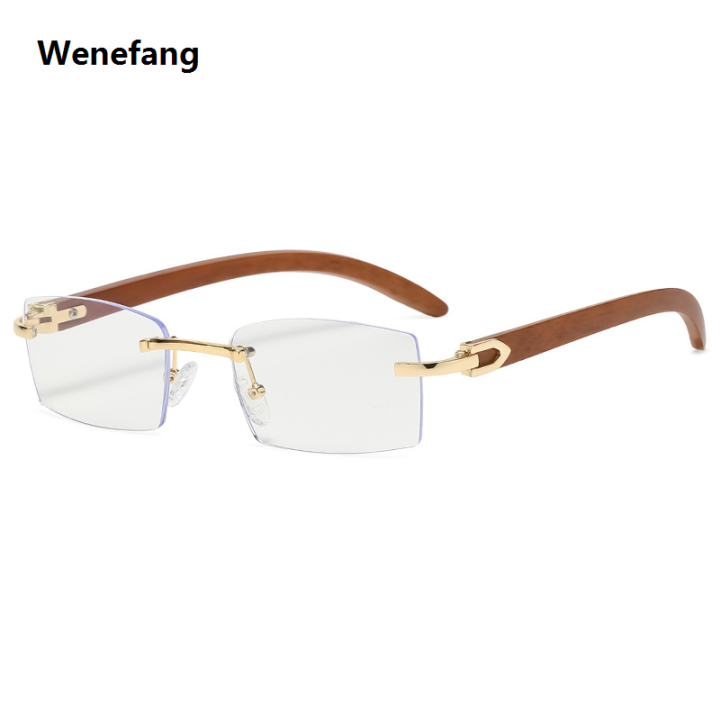 Wenefang%20Rectangle%20Fashion%20Rimless%20Sunglasses%20for%20Women%20Men%20Gangster%2090s%20Frameless%20Shades%20Retro%20Vintage%20Trendy%20Wooden%20Frame%20Eyewear%20-%20Image%208