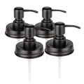 NAMUNY 4 Pack Jar Soap Dispenser Lids with Pumps,Lotion Soap Dispenser Lids for 16Oz Regular Mouth Jar Decor,Black. 