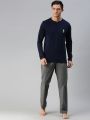 U.S. Polo Assn. Men Grey Solid Pure Cotton Lounge Pants. 
