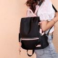 Portable Cloth Women Daily Backpack Anti-theft Cat PU Pendant Oxford Cloth Daypack Anti-splash Water Scratch Prevention Contrast Color School Bag Women. 