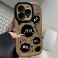 MissConnie Funny Cute Coal Ball Expression Fashion Phone Case Compatible for IPhone 11 15 14 13 12 Pro Max XR X XS MAX Luxury Liquid Shockproof Cover. 