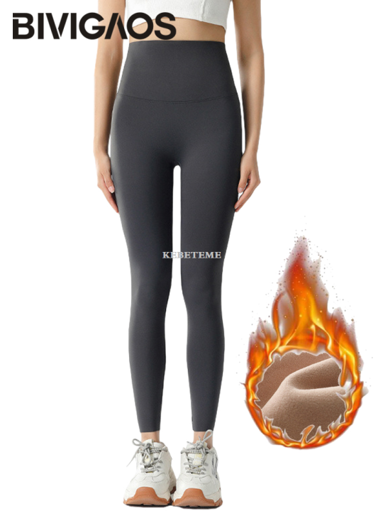 KEBETEMEBIVIGAOS%20Autumn%20Winter%20High%20Waist%20Shark%20Leggings%20Women's%20SeamleLuxuryss%20Fleece%20Warm%20Leggings%20Slim%20Thin%20Casual%20Sports%20Fitness%20Leggings%20-%20Image%202