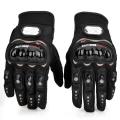 Pro-Biker Skid-Proof Full Finger Motorcycle Racing Gloves One Pair ( Black ) | Good Quality Bike Gloves WIth Knuckle Protection. 