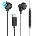 Semi-in-Ear Flat Head Digital Wired Headphones Cell Phone Earbuds for iPhone15 Series for Samsung for Huawei Type-c. 