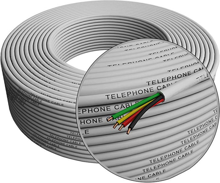 Telephone Wire 4 Core - Round Cable - 2 Pair - 100 Meter Roll