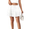 Women Floral Flared Short Skirt Cute High Waist Ruffle Skirt Beach Mini Skirt. 