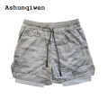 Ashunqiwen Luxury New specials Gym Workout 2 in 1 Compression Shorts for Men Athletic Quick Dry Performance Shorts with Towel Loop Pockets Running Fitness. 