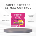 TRISHNA CONDOM SUPER DOTTED WITH CLIMAX DELAY PREMIUM CONDOM BUBBLE GUM FLAVOUR PACK OF 3. 