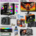 Transparent Powerful Ryzen 7 5700X Pairs Gigabyte RTX 5060 8GB Windforce OC Graphics/24" 200Hz Monitor/8 /16GB DDR4 RAM/ 750Watt 80+Gold PSU Best Performance Gaming PC. 