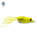 1pcs Soft Frog Fishing Lures Double Hooks 5cm 8g Top Water Ray Frog Artificial Minnow Crank Soft Bait Fishing Tackle Color Yellow. 