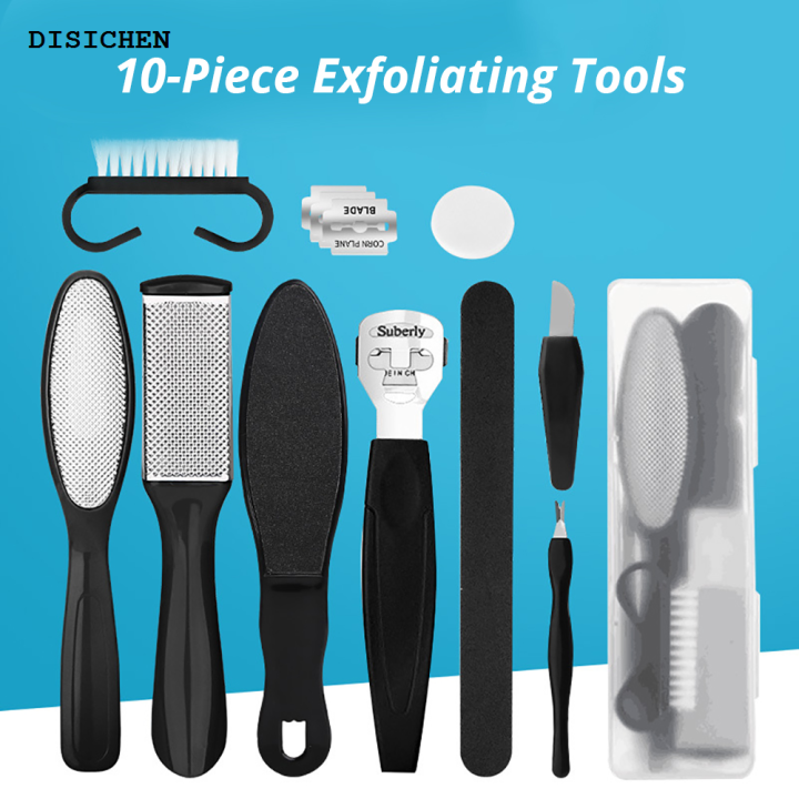 DISICHEN%20Special%20Pedicure%20Set%20Peeling%20And%20Exfoliating%20Calluses%20Foot%20Scrubbing%20Brush%2010%20in%201%20Portable%20Stainless%20Steel%20Double-sided%20Foot%20Care%20Tools%20-%20Image%202