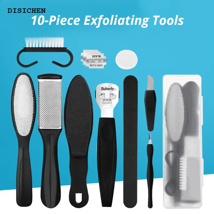 DISICHEN%20Special%20Pedicure%20Set%20Peeling%20And%20Exfoliating%20Calluses%20Foot%20Scrubbing%20Brush%2010%20in%201%20Portable%20Stainless%20Steel%20Double-sided%20Foot%20Care%20Tools%20-%20Image%202